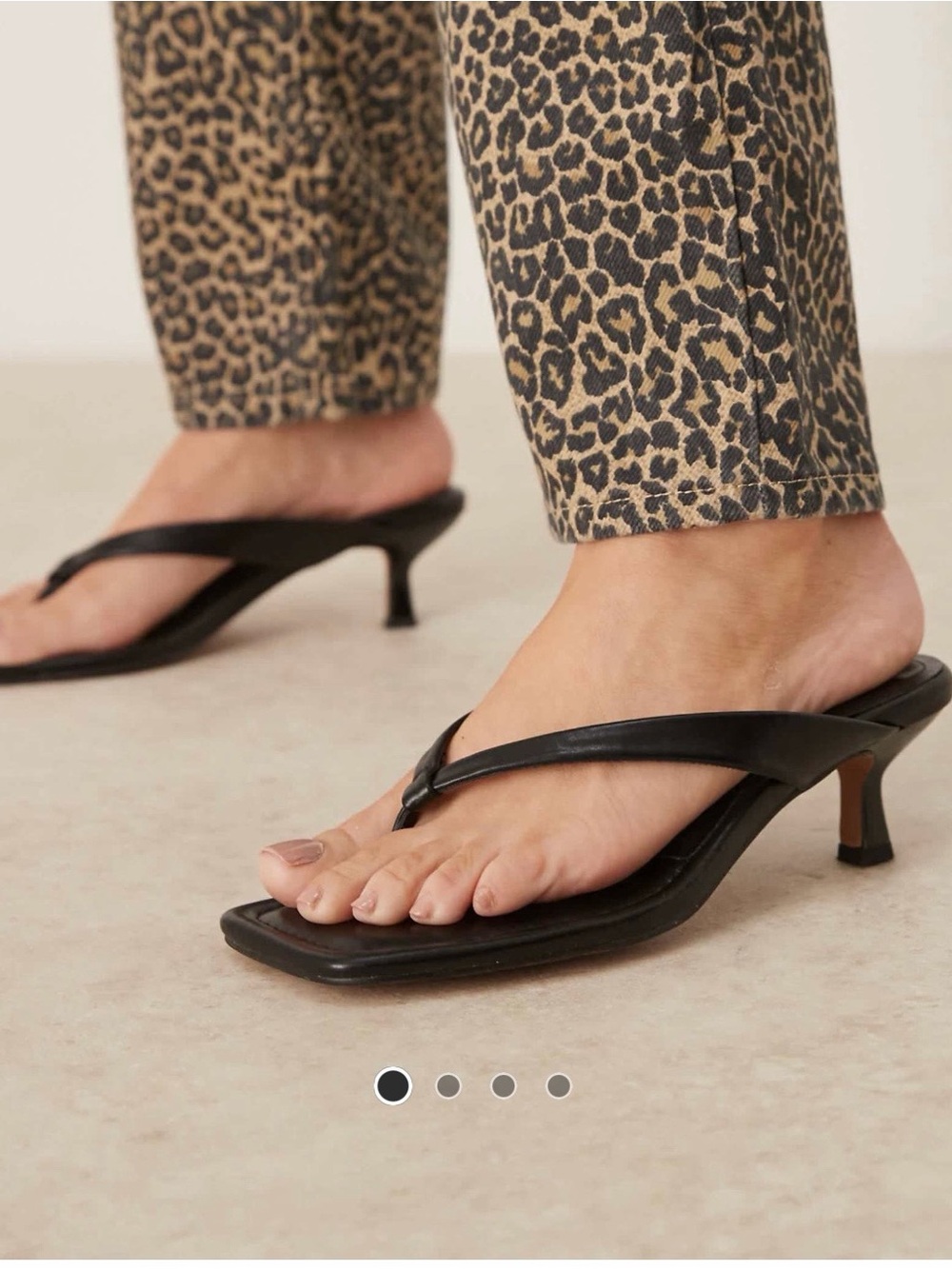 ASOS Black Kitten Heel Thong Sandals - Women